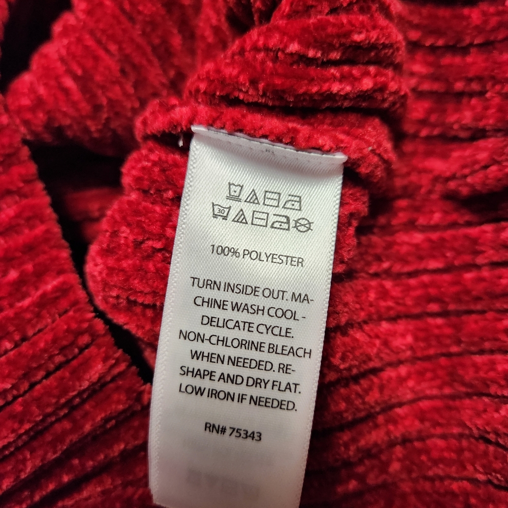 Christian Siriano Red and White Patterned Turtleneck Sweater - Picture 5 of 7